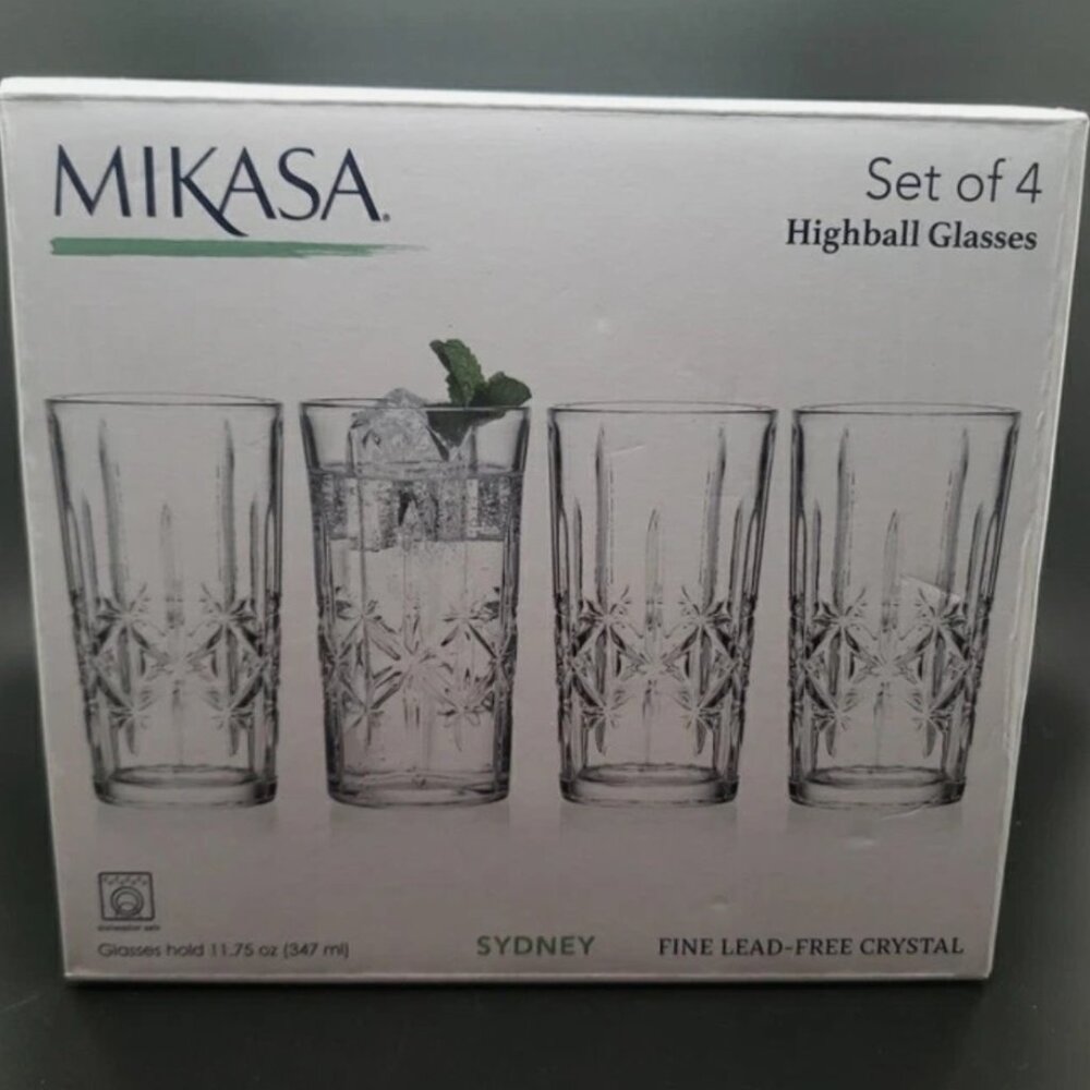 Mikasa Double Old Fashioned Fine Lead-Free Crystal Glasses Set Of 4 - 10oz